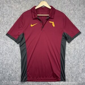 Florida State Seminloes Nike Polo Shirt Men's Small FSU Maroon